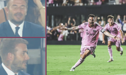 David Beckham emocionado después de ver el gol de Messi