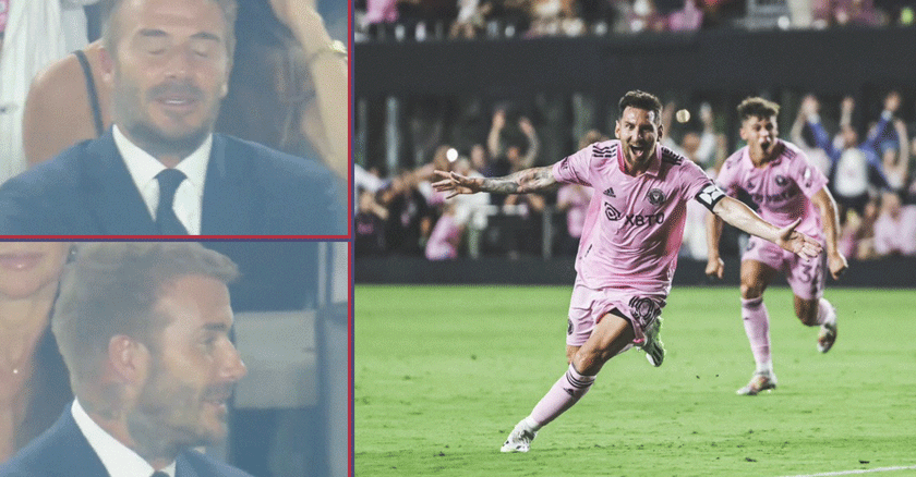 David Beckham emocionado después de ver el gol de Messi