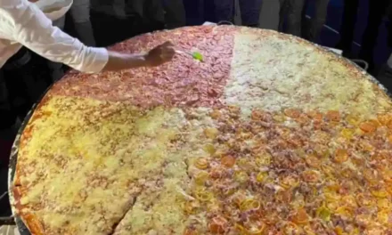 Récord culinario en Cuba: La pizza gigante que impresiona con su tamaño de 1.60 metros