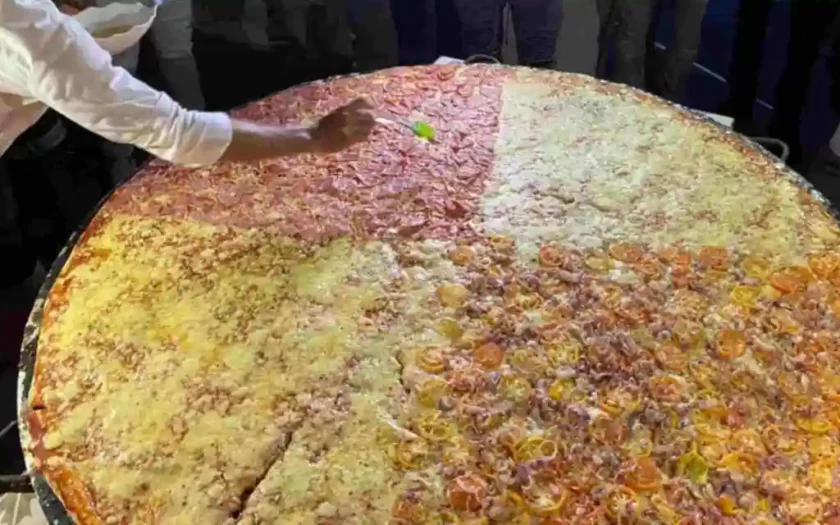 Récord culinario en Cuba: La pizza gigante que impresiona con su tamaño de 1.60 metros