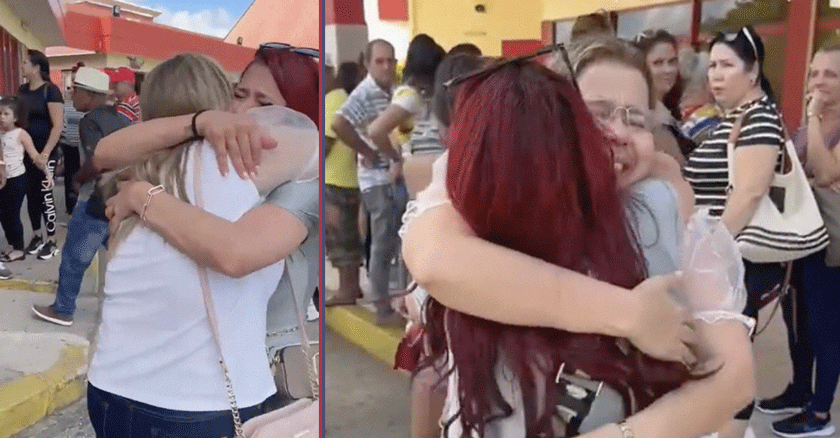 El emotivo reencuentro entre una madre  y su hija cubanas después de cinco años sin verse