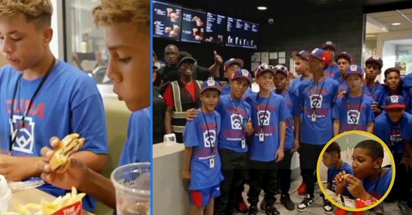 Equipo de béisbol infantil  cubano visita por primera vez un McDonald’s en Estados Unidos
