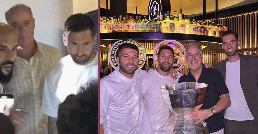 Lio Messi disfruta de noche en Miami y fanáticos esperan a la salida de lujoso restaurante