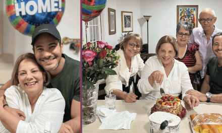 El actor Carlos Enrique Almirante recibe a su mamá en los Estados Unidos